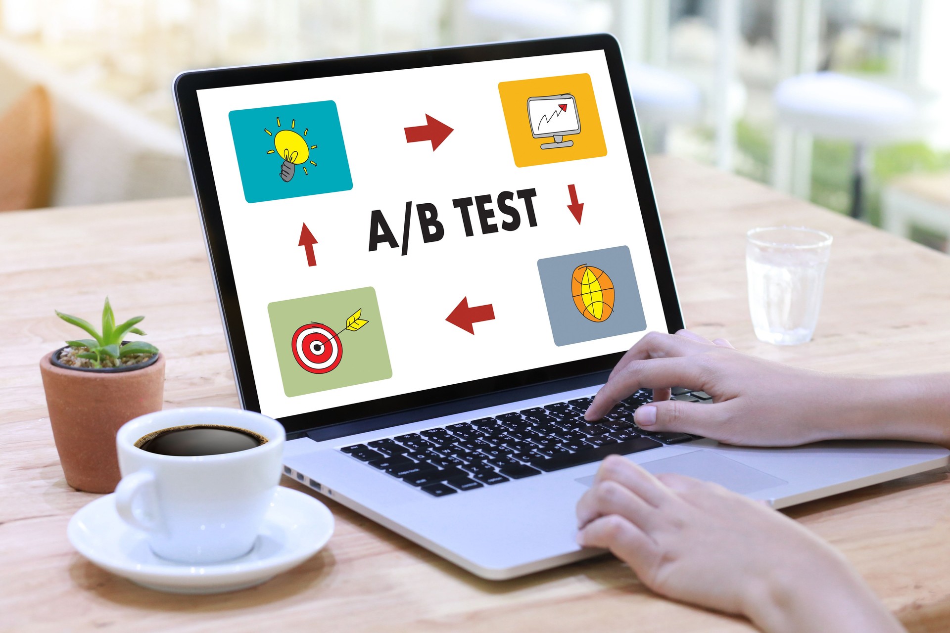 A/B TEST start and  A-B comparison. Split testing